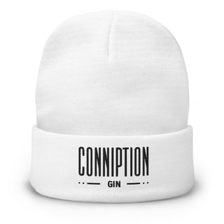 Embroidered Conniption Gin Beanie (White)